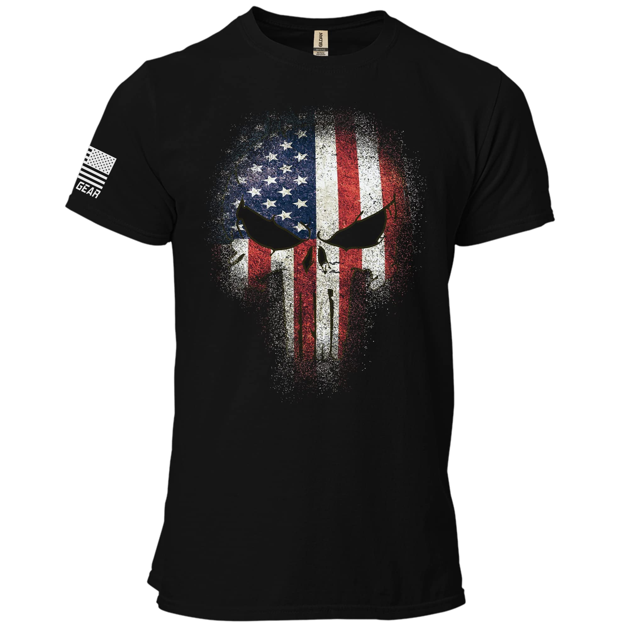 American Defender USA Flag Patriotic Men's T-Shirt - Comfortable Cotton Tee for 4th of July, Veterans Day & Patriotic Events