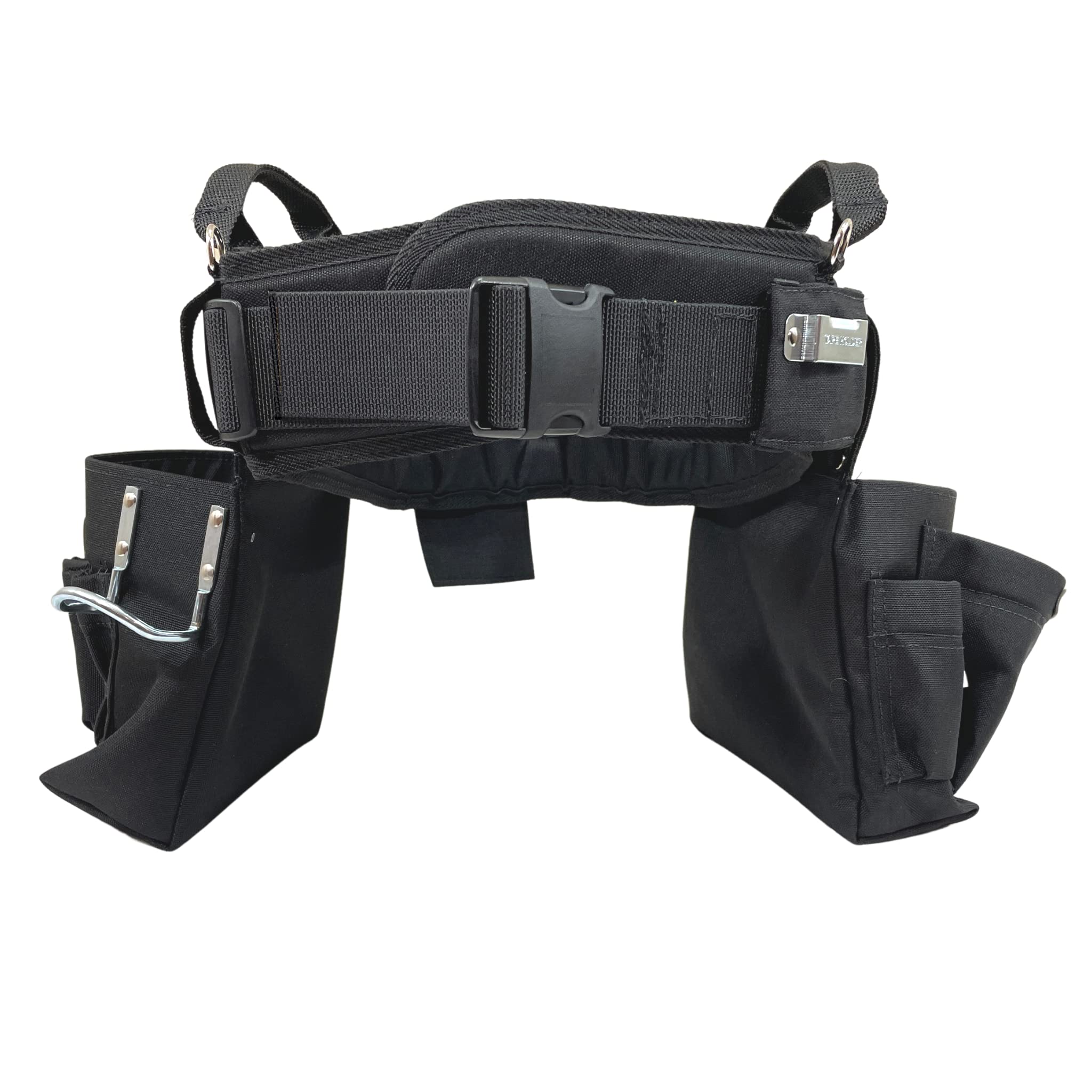 Professional Carpenter MAX Combo Tool Belt with Comfort Back Support & Quick Release Buckle - Heavy Duty Black Tool Bag (Medium 28-32 Inches) | Made in USA | Perfect for Construction, Woodworking & DIY Projects