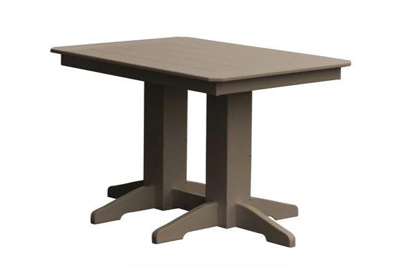 A & L Furniture Dining Table with Free 2 Umbrella Holes - Perfect for Outdoor Patio, Garden, and Backyard Dining
