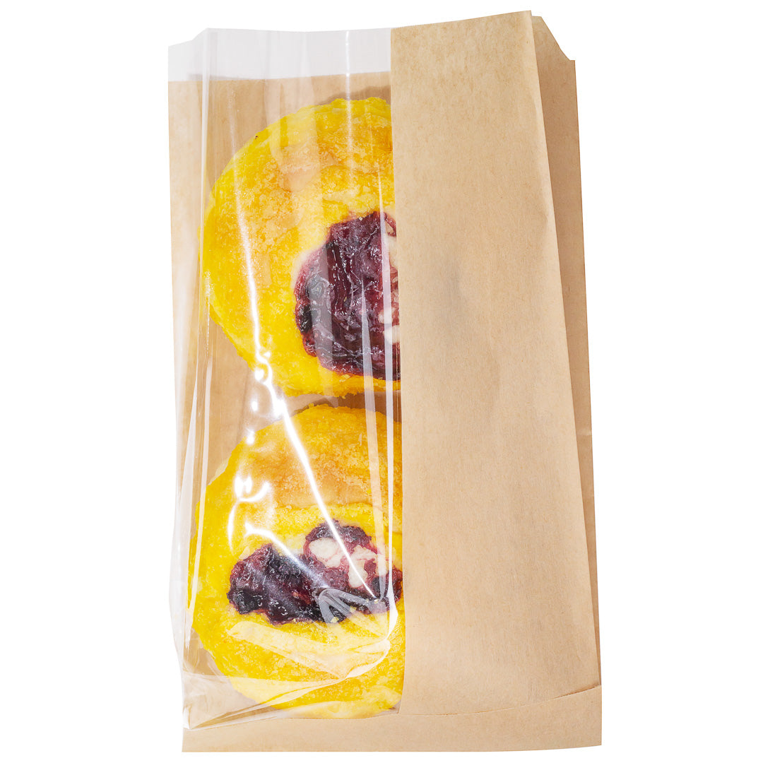 Eco-Friendly Kraft Paper Bread Bags with Side Window - 6