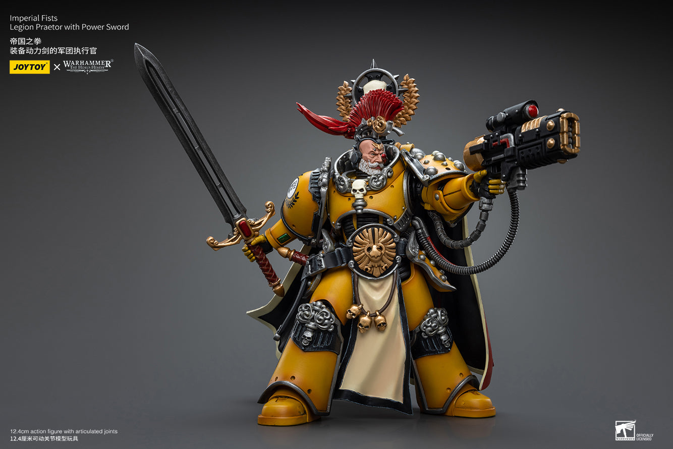 JOYTOY 1/18 Scale Warhammer The Horus Heresy Imperial Fists Legion Praetor Action Figure with Power Sword & Fafnir Rann - Collectible Reissue for Display & Wargaming Scenes