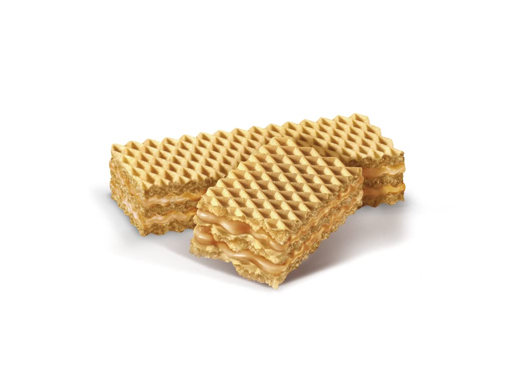 Loacker Classic Peanut Butter Waffles - 25 Pack (45g Each) | Double-Layer Peanut Butter Cream Filled Wafers | Perfect for Office Snacks, School Lunches & Coffee Breaks