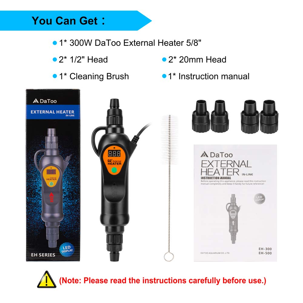 300W Aquarium External In-Line Heater for Fish Tank - Compatible with Canister Filters | Perfect for Saltwater & Freshwater Tanks