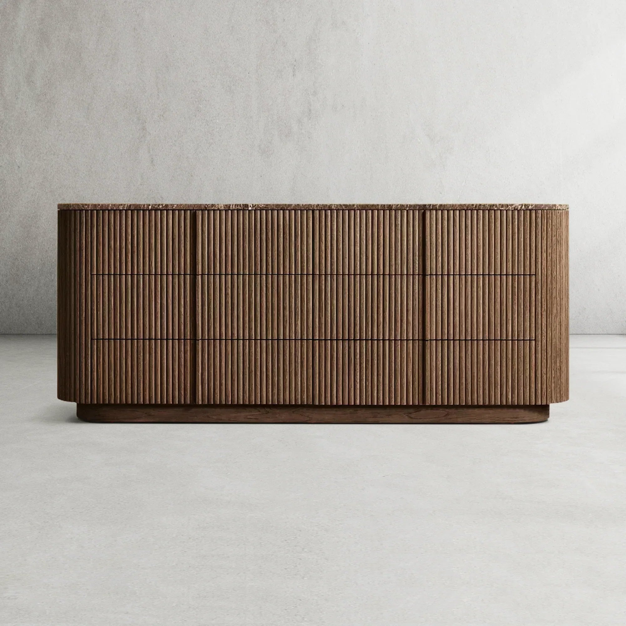 Mulholland Modern Stone 6-Drawer Dresser - Stylish Bedroom Storage Furniture for Home Organization & Closet Space Saving