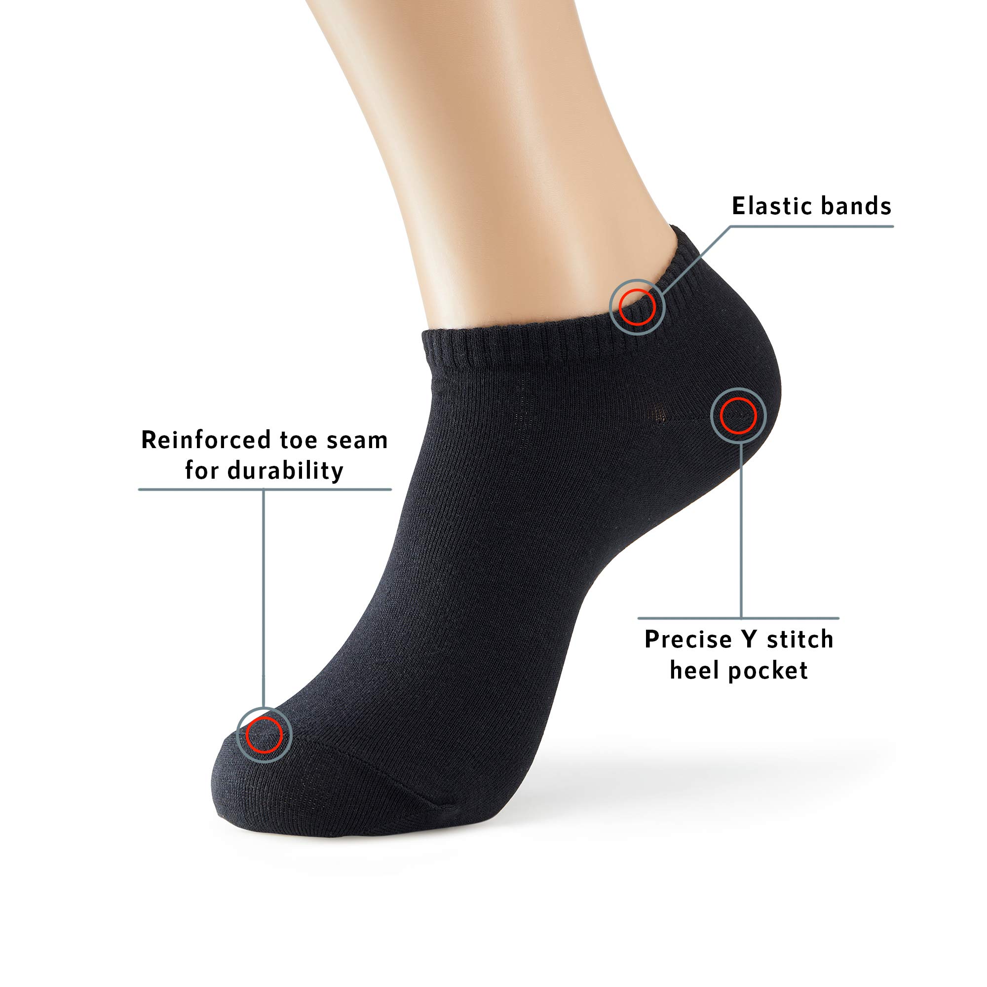 MONFOOR Men's & Women's Low Cut Ankle Socks 4-10 Pairs Pack - Breathable Thin Eco-Friendly Casual Socks for Daily Wear, Workout, Sports & Travel