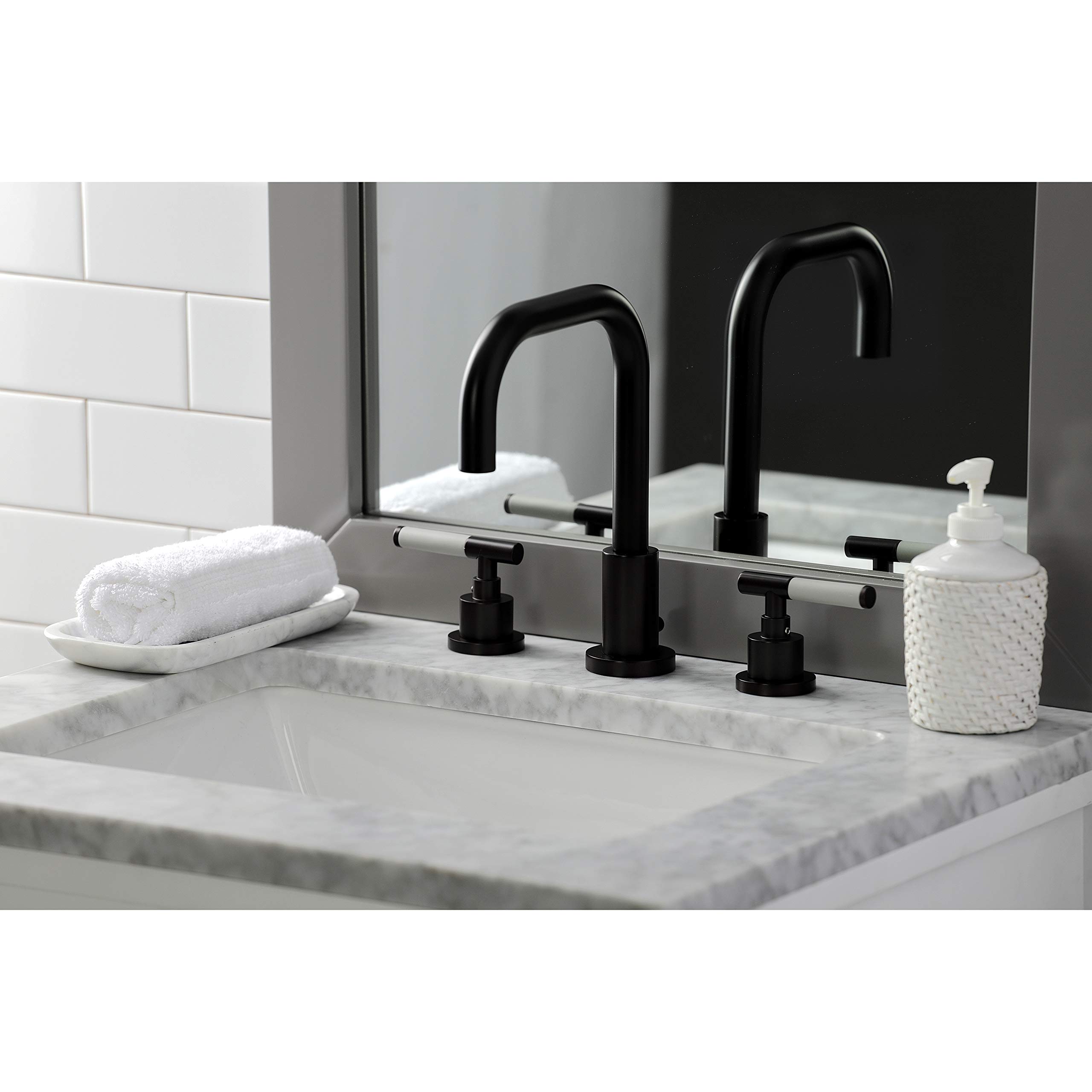 Kingston Brass FSC8935CKL Kaiser Widespread Bathroom Faucet - Oil Rubbed Bronze Finish - 13 x 6.81 x 9.5 Inches - Perfect for Modern Bathroom Vanities and Powder Rooms