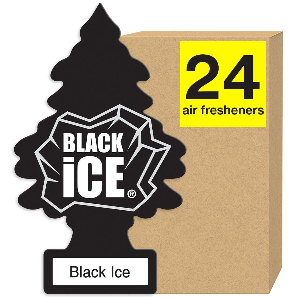 Little Trees Black Ice Car Air Fresheners (24 Count) - Long-Lasting Fragrance for Cars, Trucks & Home - Eliminate Odors & Freshen Air in Vehicles, Offices & Small Spaces
