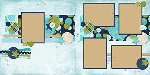 Boys Will Be Boys Scrapbook Kit - 5 Double Page Layouts for Memory Books, Baby Albums & DIY Crafts