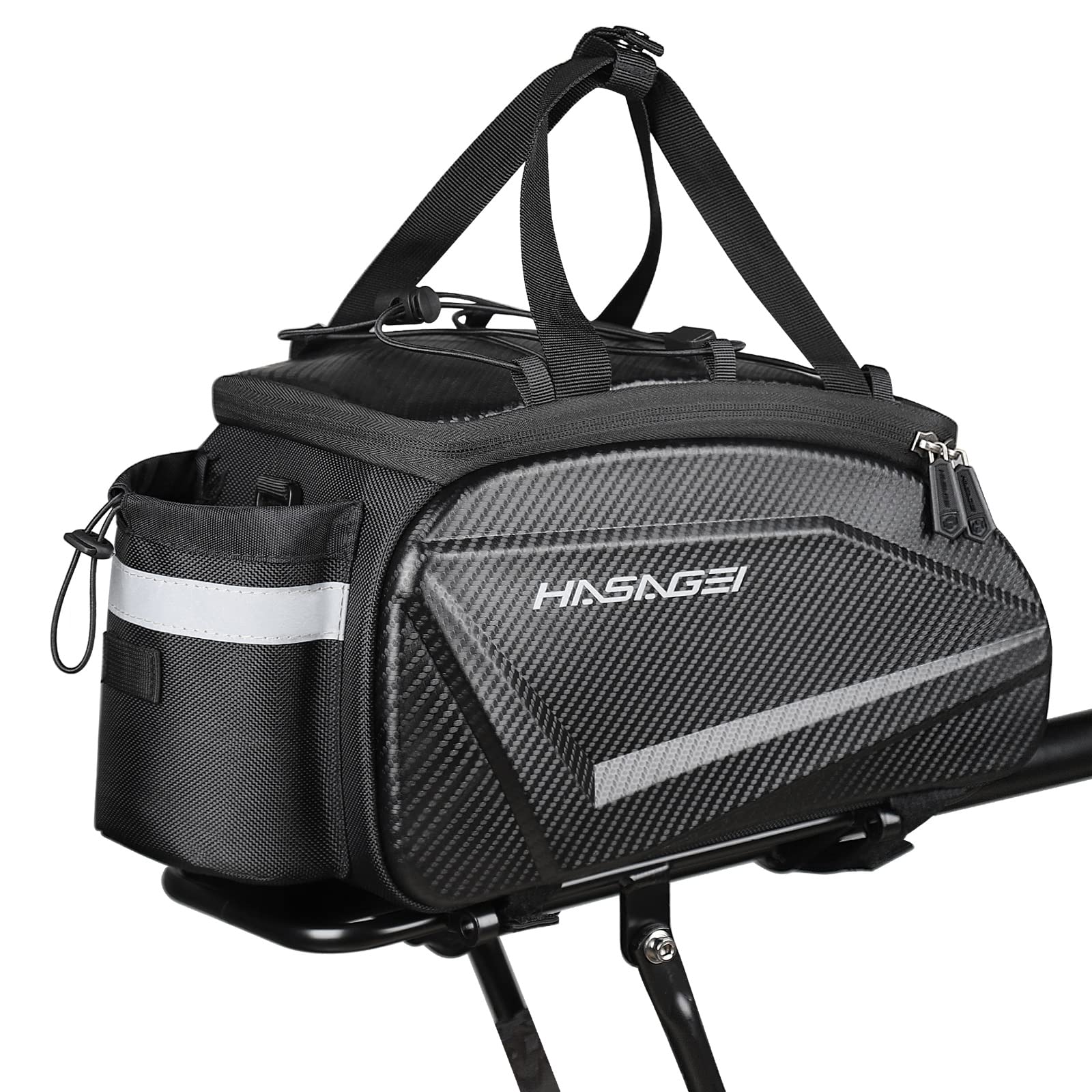 **Waterproof Bike Pannier Bag - 9L Large Capacity Bicycle Rack Bag with Rain Cover, Portable Strap & Tool-Free Installation - Durable Cycling Storage for Commuting, Travel & Outdoor Adventures**