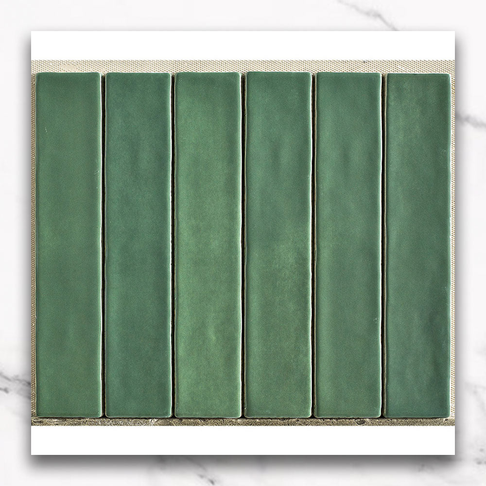 Marrakesh Green 250x50 Zellige Matte Subway Tile - Premium Ceramic Wall & Backsplash Tile for Kitchen, Bathroom, and Shower Renovation