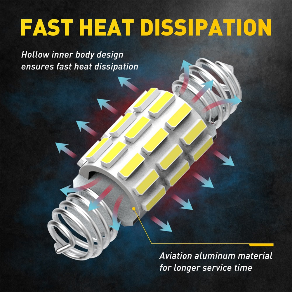 AUXITO Retractable DE3175 6418 LED Bulb - 4014 Chipsets, 31mm & 36mm Festoon Bulb (6411 Bulb) - Perfect for Car Interior Lights, Dome Lights & Map Lights