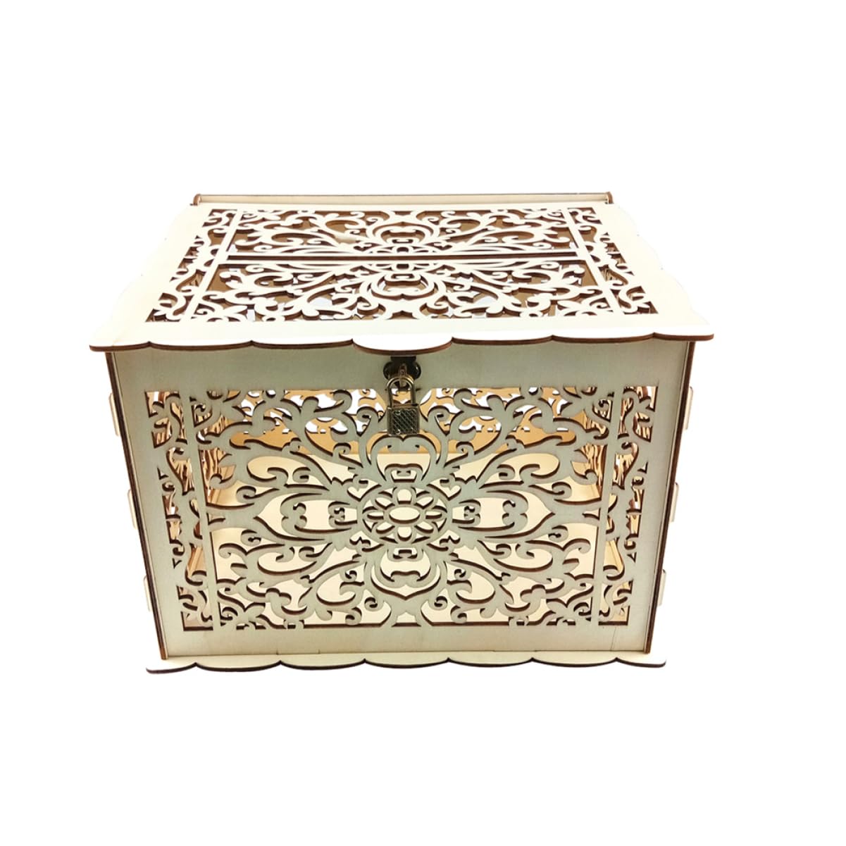 HOOTNEE Large Wooden Wedding Card Box - Elegant Greeting Card Holder for Reception, Banquet & Home Decor - Perfect for Wedding, Anniversary & Special Events Gift Collection