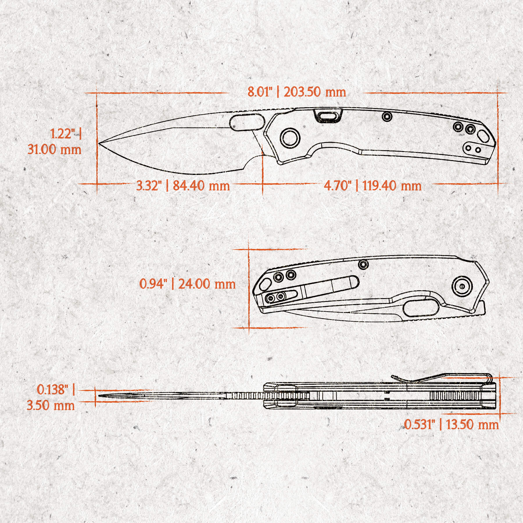 Psyop Top Liner Lock Knife - 3.32