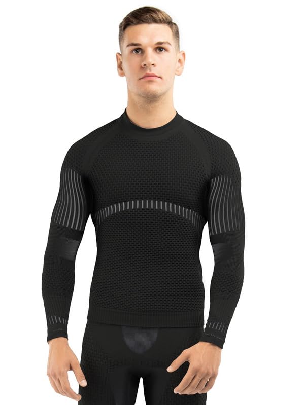 Performance Compression Shirt for Men - Long Sleeve Moisture Wicking Workout Top for Running, Gym & Training - Breathable Athletic Shirt for Sports & Fitness Activities