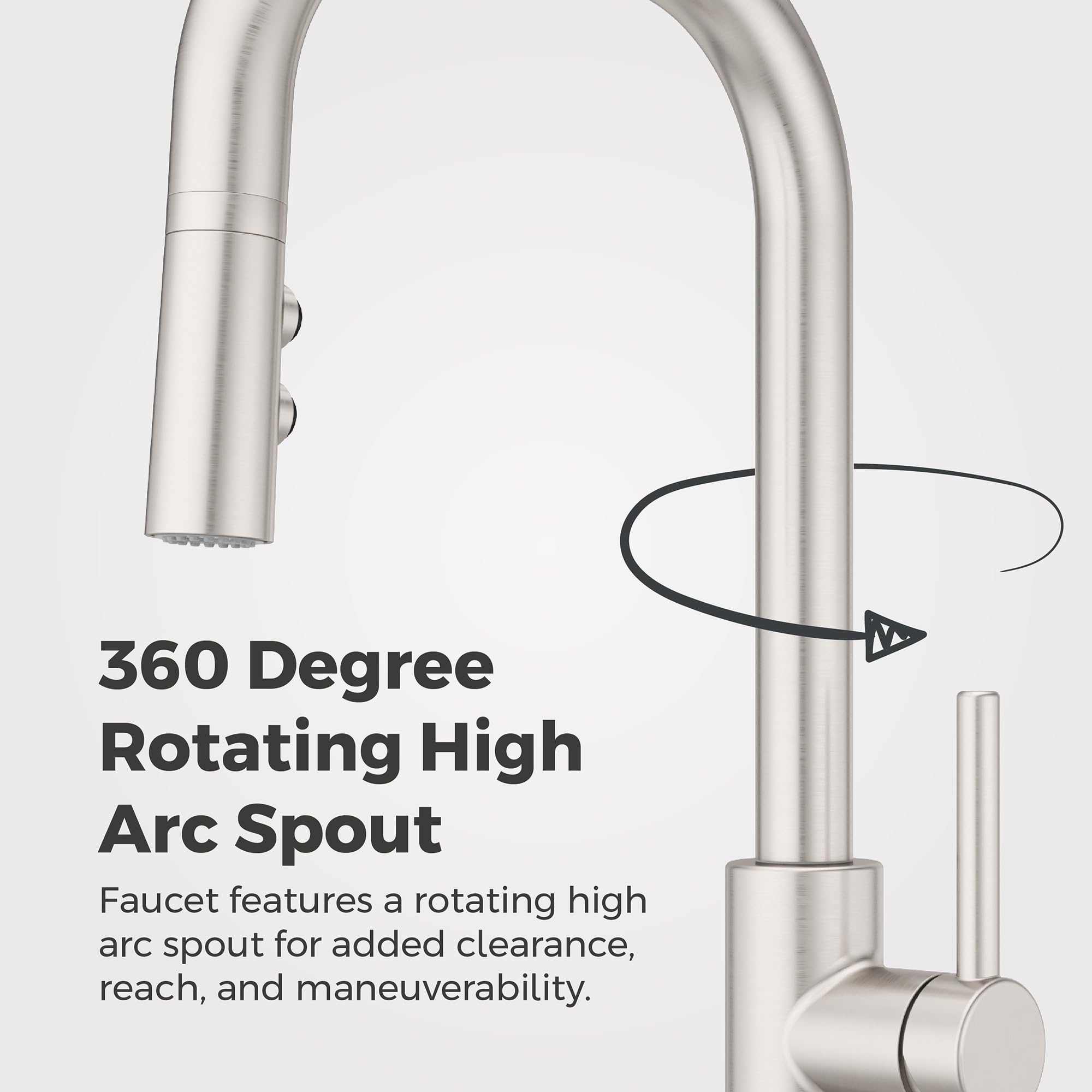 Pfister Zanna Single Handle High Arc Kitchen Faucet with Pull Down Sprayer & Soap Dispenser - Spot Defense Stainless Steel Finish (Model F5297ZNRGS) - Perfect for Modern Kitchens, Dishwashing & Food Prep