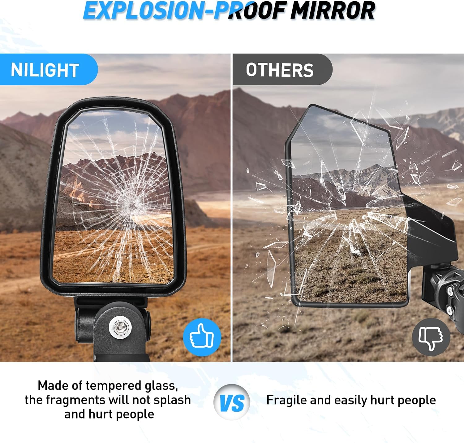 Universal UTV Side Mirrors for 1.75