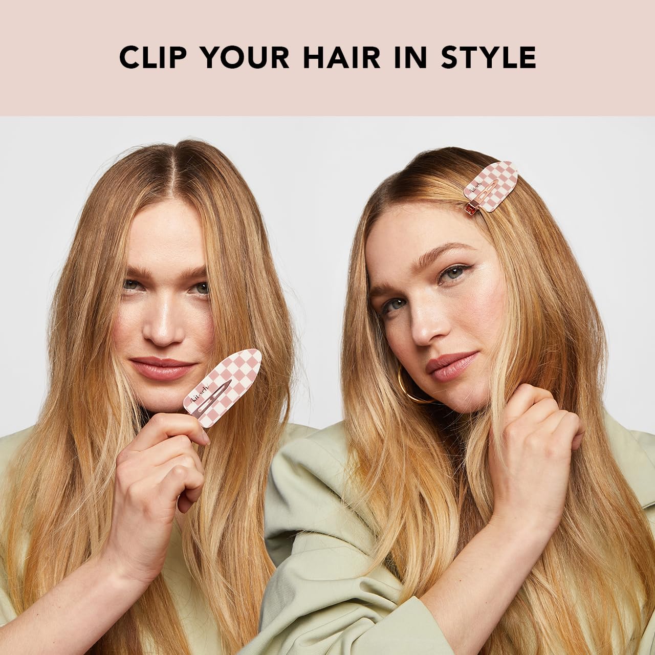 Kitsch Creaseless Hair Clips & Rice Water Shampoo Bar for Hair Growth | Natural Hair Care Set for Women | Perfect for Travel, Gym & Everyday Styling