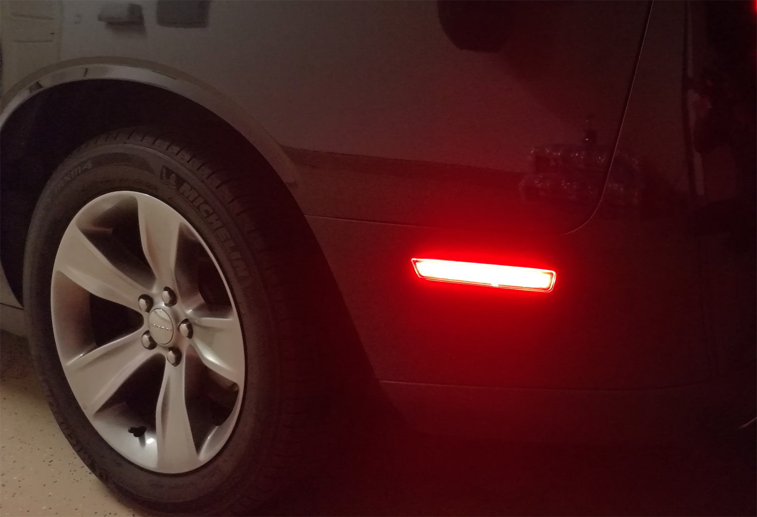 Smoked Lens LED Side Marker Lights Set for Dodge Challenger 2008-2014 - Front & Rear Replacement - Enhance Visibility & Style for Night Driving and Car Shows