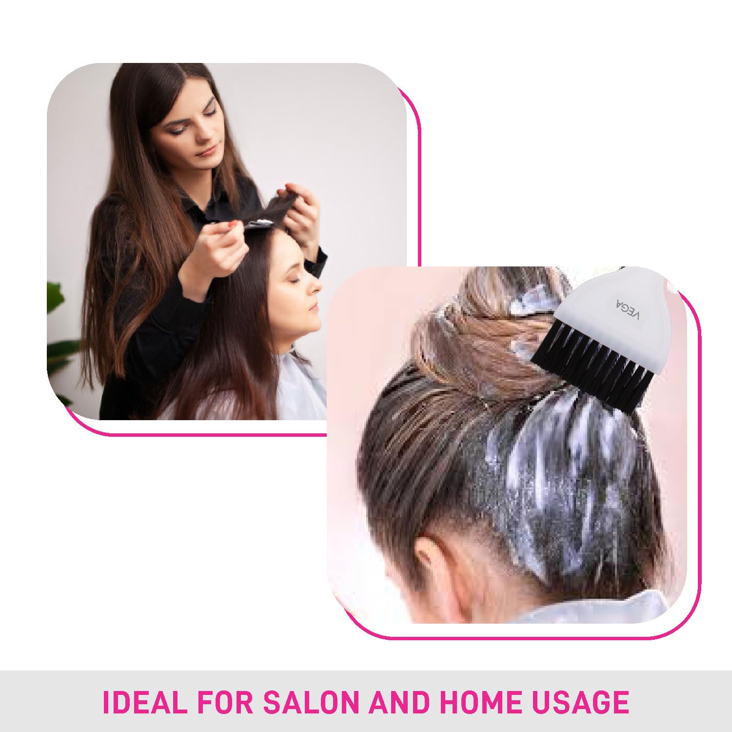 VEGA Professional Dye & Mehandi Hair Brush Set - 2 Pack for Hair Coloring & Henna Application - Perfect for Salon, Home Use & DIY Hair Treatments