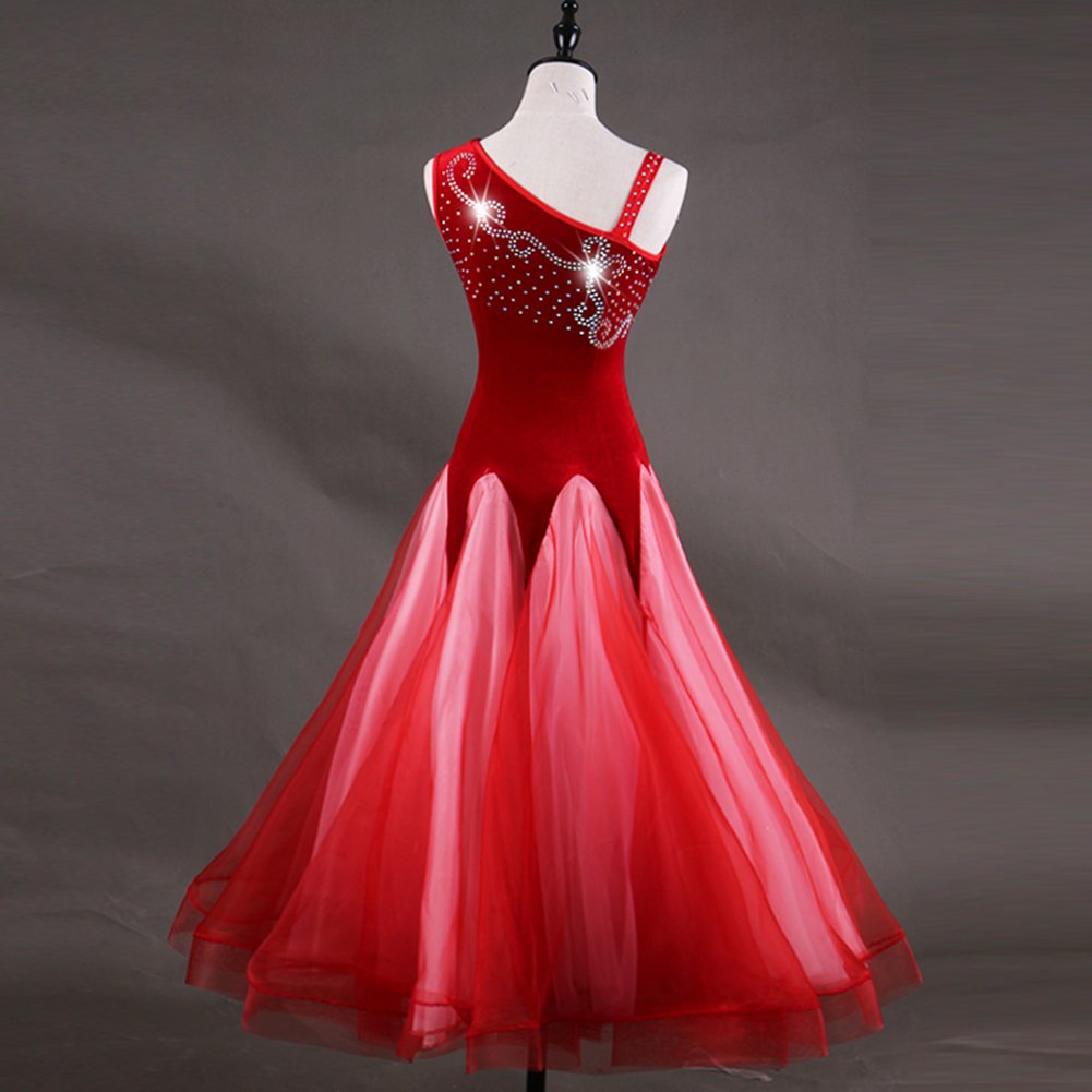 Elegant Women's Ballroom Dance Competition Dress - Modern Sleeveless Performance Gown for Latin, Waltz & Tango - Perfect for Dance Shows, Competitions & Special Events