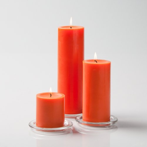 Richland Orange Scented Pillar Candles Set of 18 - Long-Lasting Fragrance for Home Decor, Weddings, Parties & Romantic Dinners