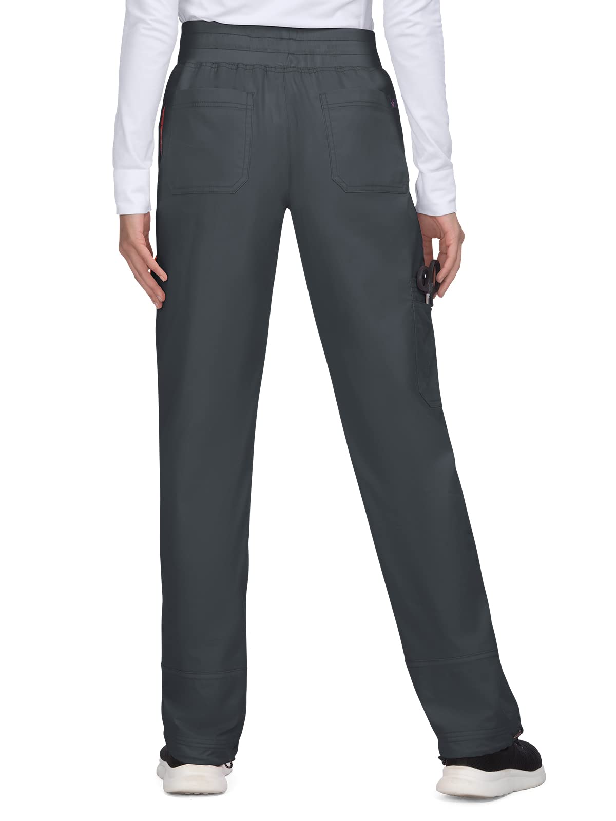 Alma Adjustable Wide-Leg Scrub Pants for Women - Comfortable Stretch Koi 751 Medical Uniform - Charcoal Gray Small Size - Perfect for Nurses, Doctors & Healthcare Professionals