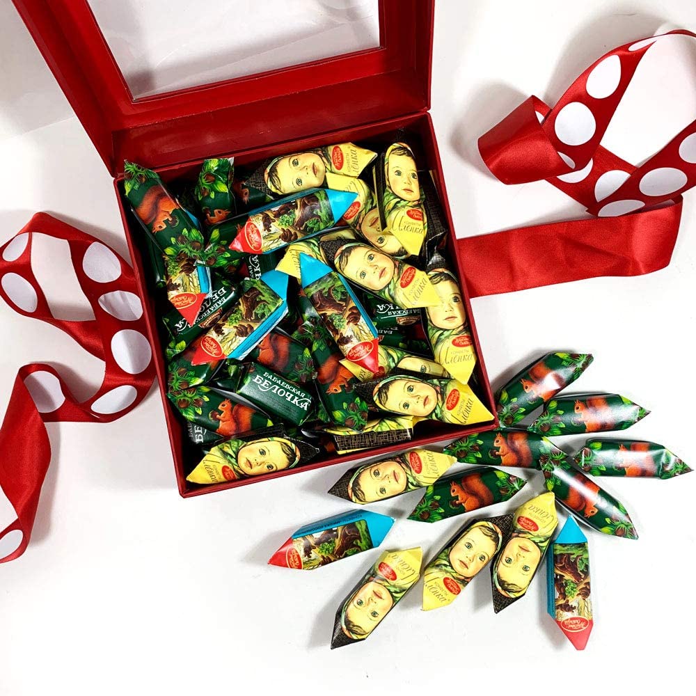Premium Russian Chocolate Gift Box - Assorted Candy Mix by Red October, Mishka, Red Riding Hood & Alenka (2 lb / 900g) - Perfect for Holidays, Birthdays & Corporate Gifts