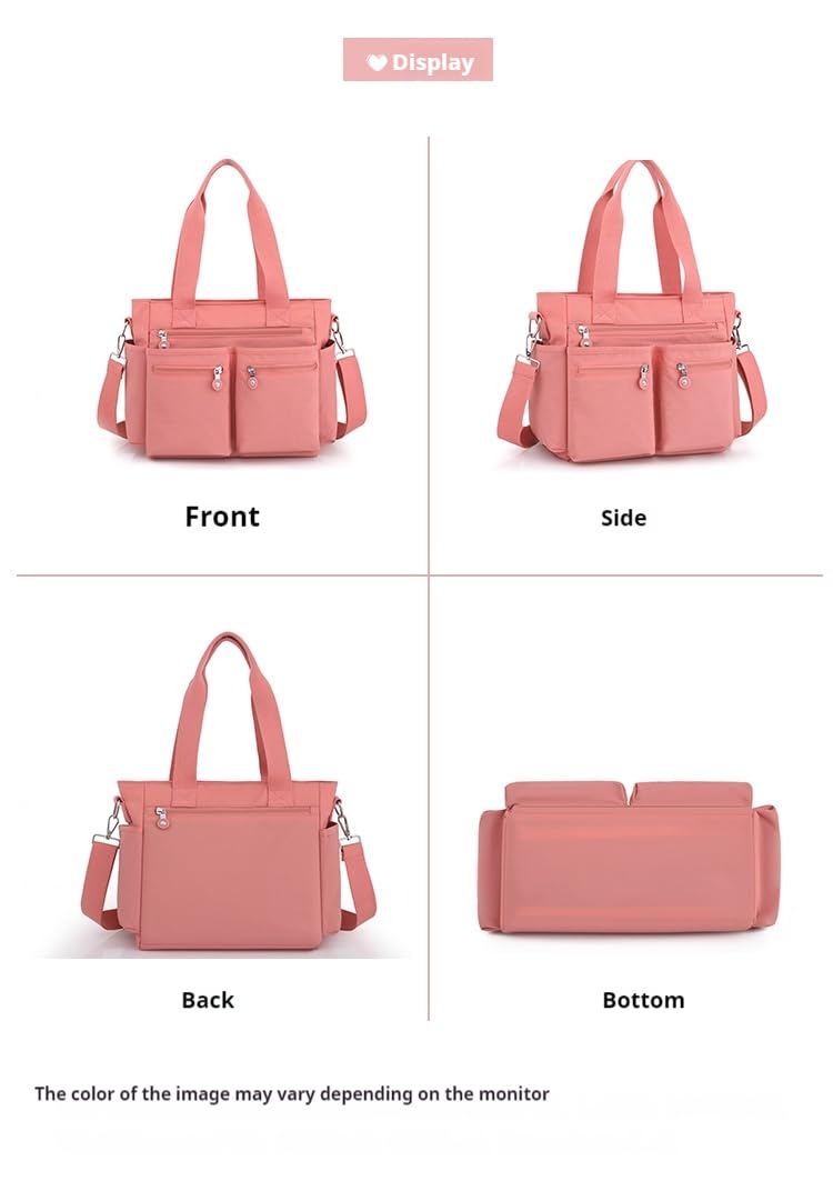 Stylish Women's Tote Bag with Secure Zipper Pockets & Detachable Ball Charm - Versatile Crossbody Laptop Purse for Work, Church, Travel and Everyday Use