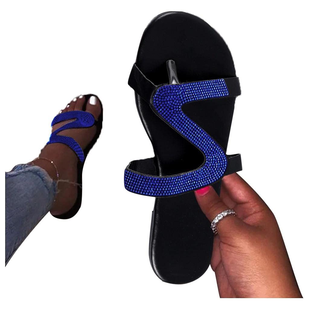 Stylish Women's Wedge Sandals with Rhinestones - Comfortable Dressy & Casual Summer Shoes for Walking, Beach, Parties & Outdoor Events