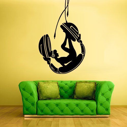 Girl's Headphones Wall Decal Sticker - Music Lover Room Decor for Bedroom, Nursery & Teen Room - Peel and Stick Vinyl Art for Girls (Z892) - Perfect for Music Themed Parties, Teen Gifts & DIY Home Decoration