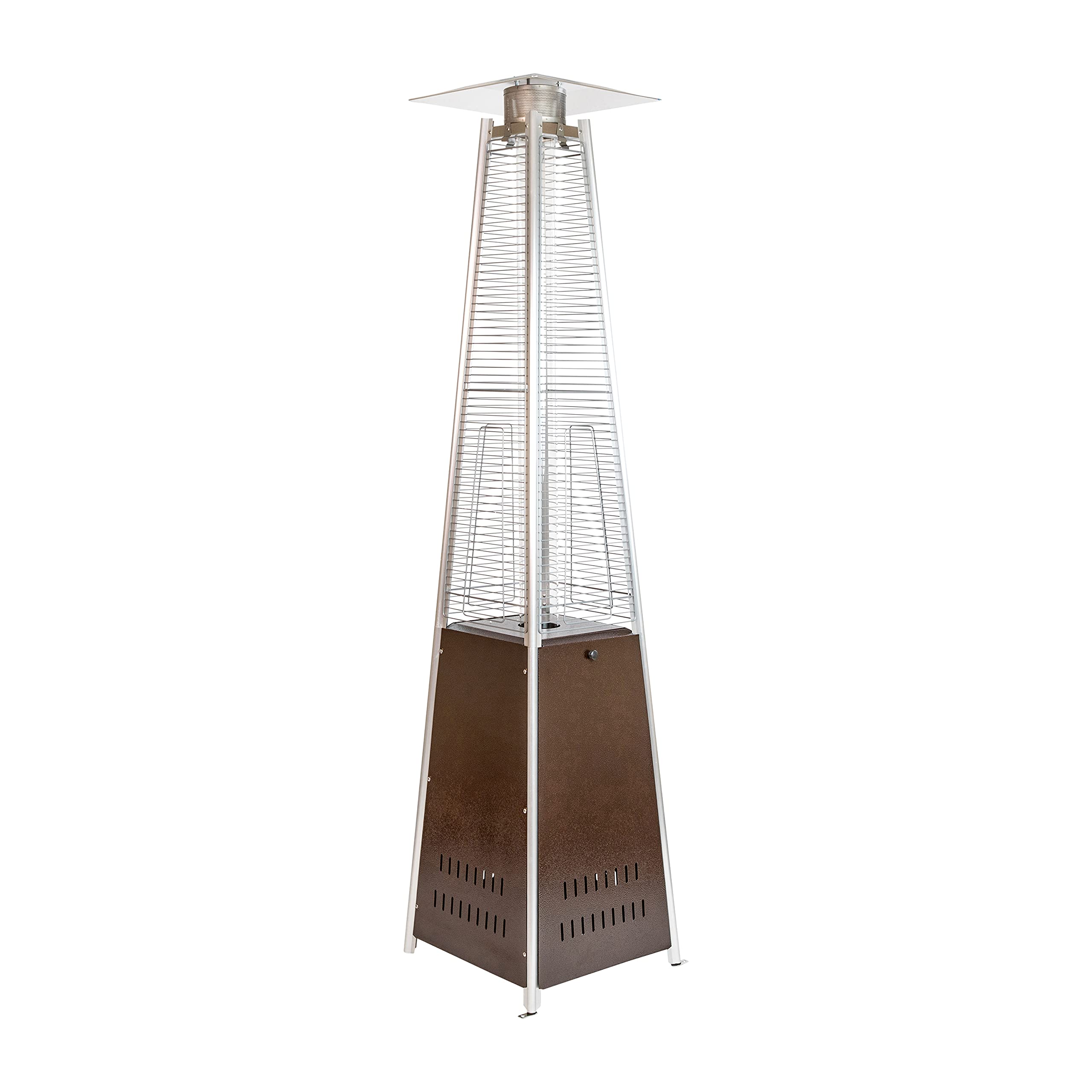 Merrick Lane 7.5ft Bronze Pyramid Outdoor Patio Heater - Portable Standing Heater for Backyard, Deck & Garden - Weather-Resistant Heating Solution for Cold Evenings
