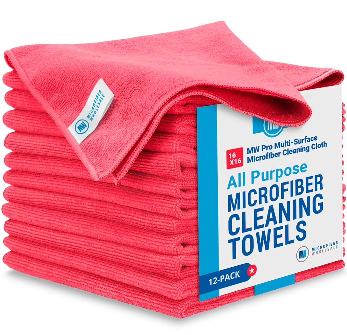 MW Pro Microfiber Cleaning Cloths - 12 Pack (16