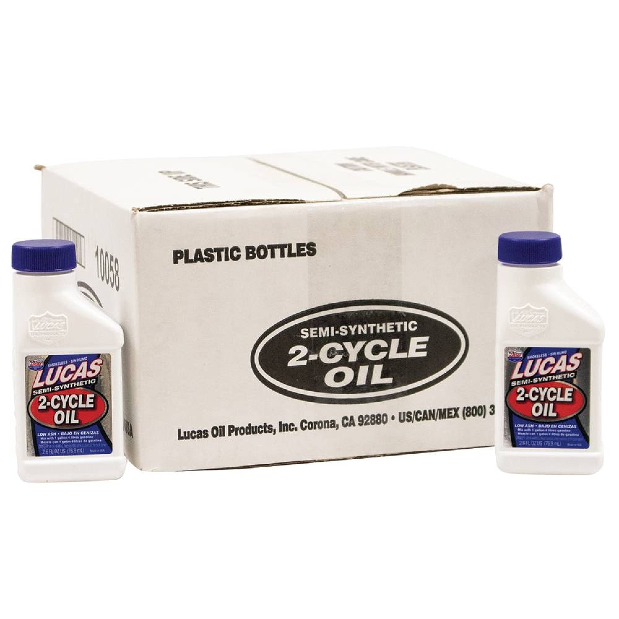 Total Power Parts 051-511 2-Cycle Engine Oil - Compatible Replacement for Lucas Oil 10058 (2.6 oz, 50:1 Ratio, 1 Gallon Mix) - 24 Bottles per Case - Ideal for Chainsaws, Lawn Mowers, and Outdoor Power Equipment