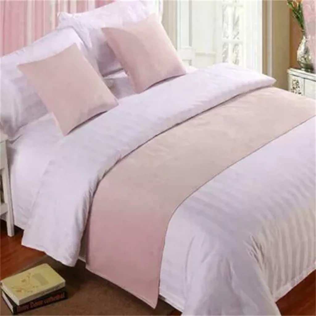 Luxury Velvet Bed Runner Throw - European Style Home & Hotel Decor, Wedding Bedroom Decoration, 50x240 cm (Pink) - Perfect for Master Bedrooms, Guest Rooms & Bridal Suites