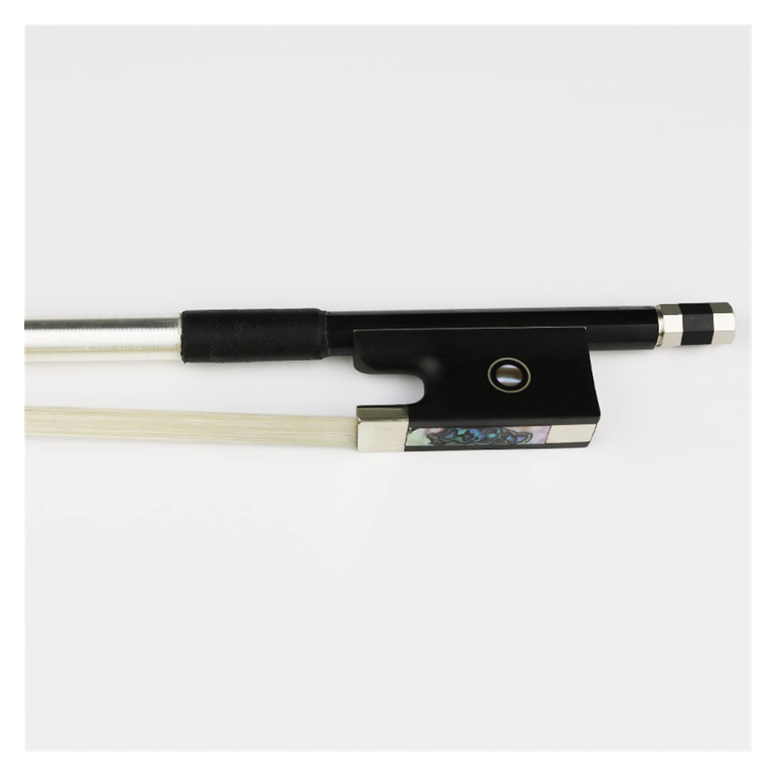 Premium Black Carbon Fiber Violin Bow 1/2 Size with Natural Mongolian Horsehair & Ebony Frog - Professional Violin Accessories for Students, Performances & Practice