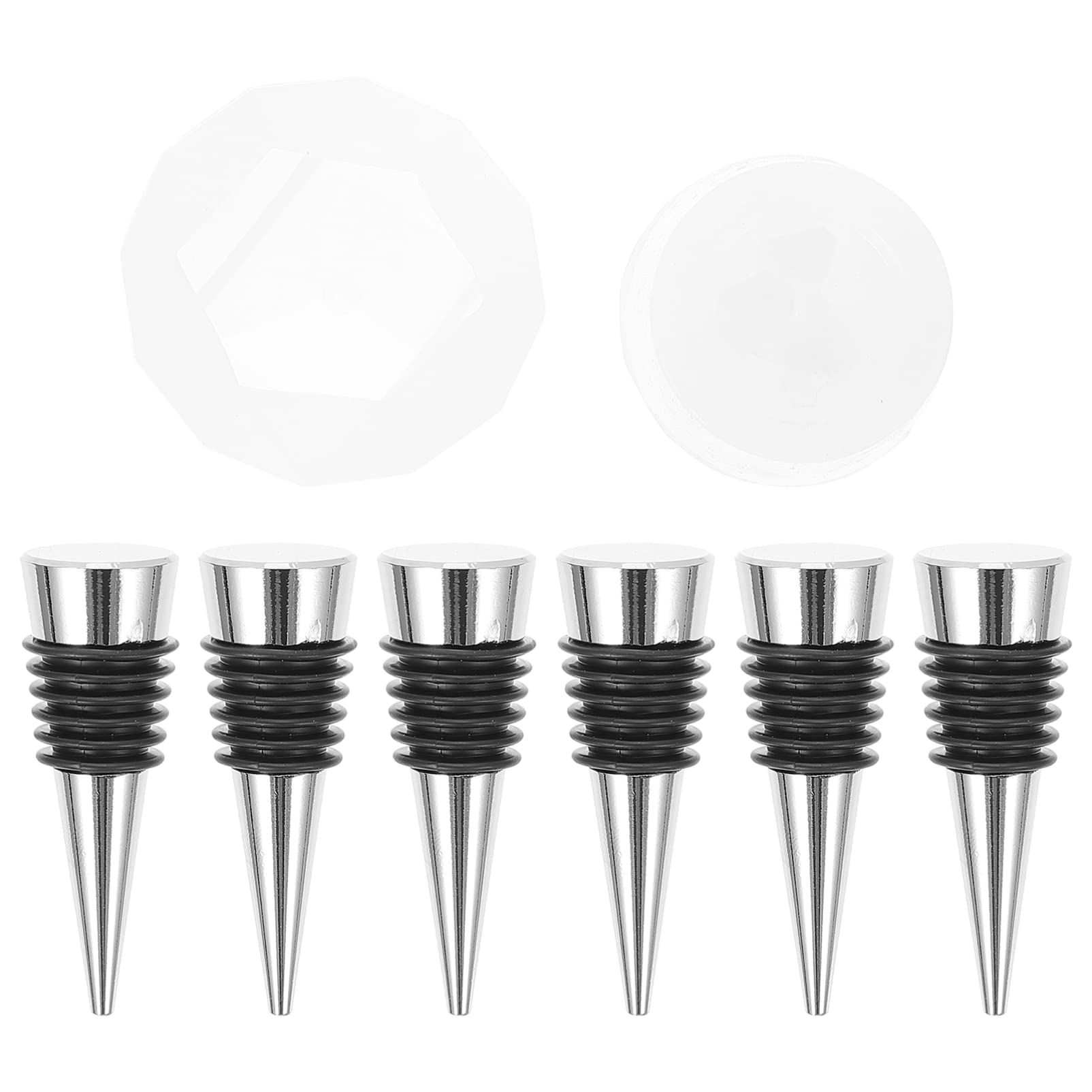 Premium Silicone Resin Molds Set - 8pcs Epoxy Wine Stopper Molds for DIY Crafts, Crystal Bottle Stoppers & Creative Projects - Perfect for Homemade Gifts, Wedding Favors, and Wine Lover Accessories
