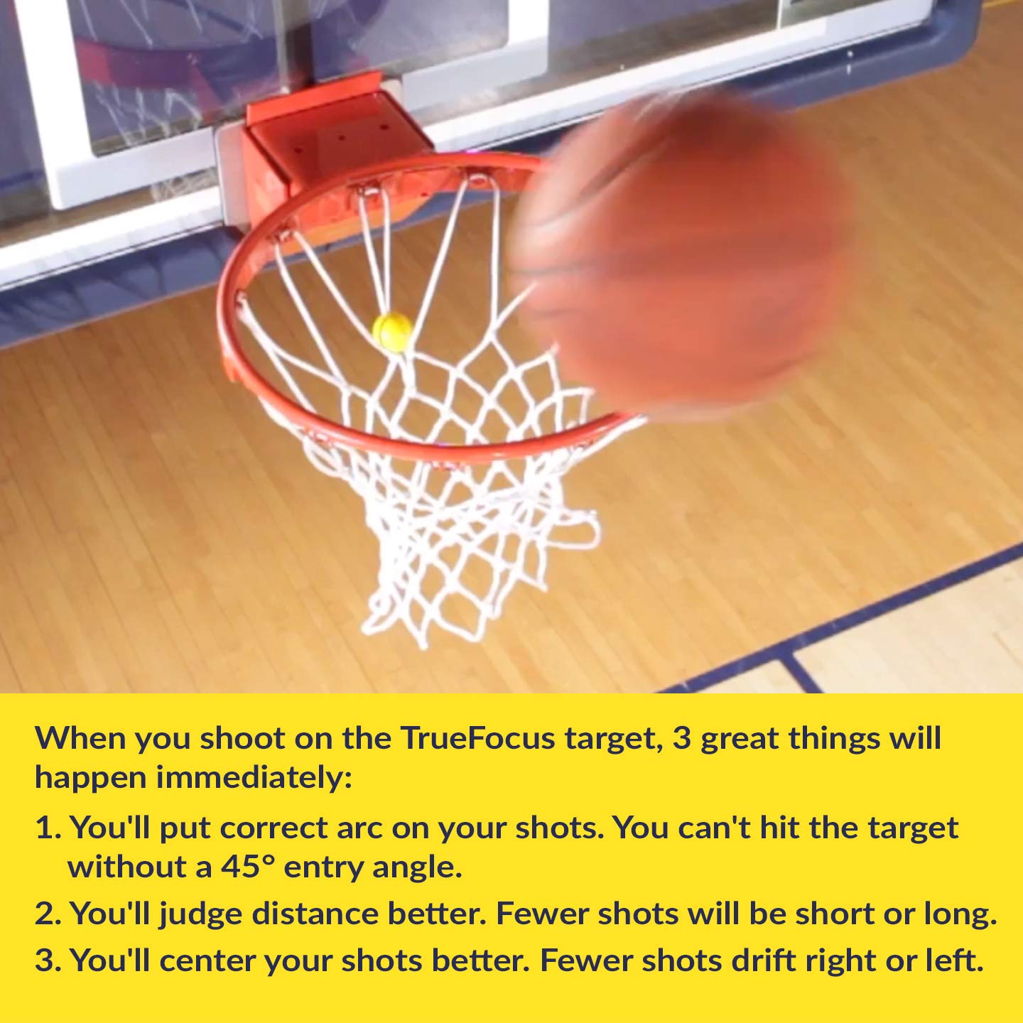 Basketball Shooting Trainer & Practice Equipment - Improve Focus & Accuracy with Perfect Bulls-Eye Target | Ideal for Indoor/Outdoor Court Training, Solo Drills & Team Practice