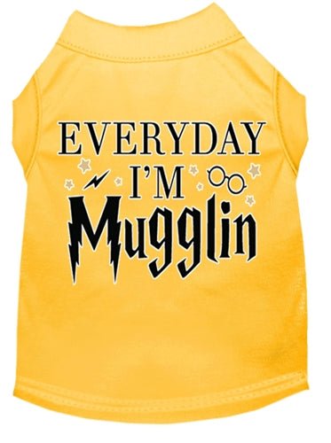 Everyday I'm Mugglin Funny Dog T-Shirt - Soft Cotton Screen Print Tee in Multiple Colors for Pet Lovers - Perfect for Casual Wear, Dog Walks & Pet Owner Gifts