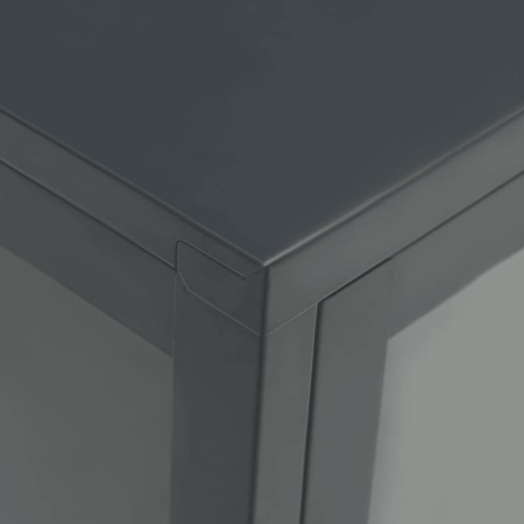 FAMIROSA Modern Steel Sideboard Cabinet - 2-Door Metal Storage with Adjustable Shelf, 27.6