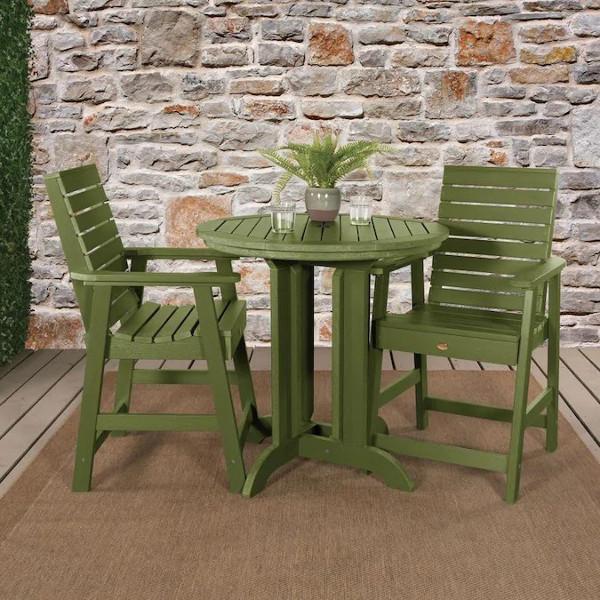 Weather-Resistant 3-Piece Round Counter Height Outdoor Dining Set - Perfect for Patio, Deck, and Backyard Gatherings