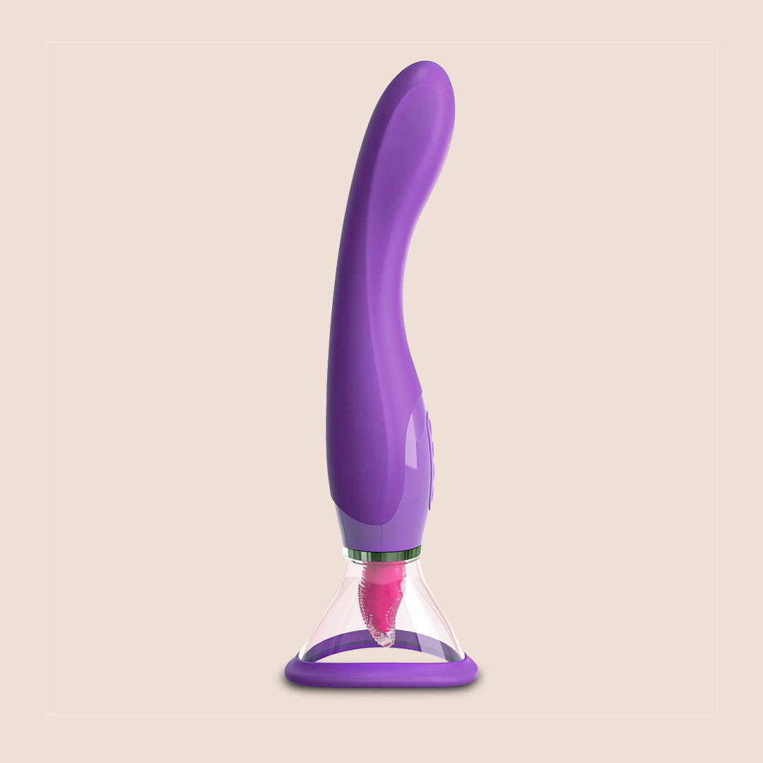 Fantasy for Her Ultimate Pleasure - 3-in-1 Tongue Stimulation, Vibration & Suction Clitoral Massager for Women | Perfect for Solo Play & Couples Intimacy