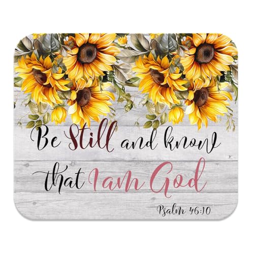 Psalm 46:10 Watercolor Sunflowers Wood Look