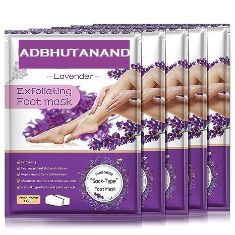 ADBHUTANAND Natural Foot Peeling Mask - Exfoliating Treatment for Dry Skin, Callus & Cracked Heels | Dead Skin Removal | Baby Soft Smooth Feet | 1 Count | Perfect for Pedicures & At-Home Foot Care