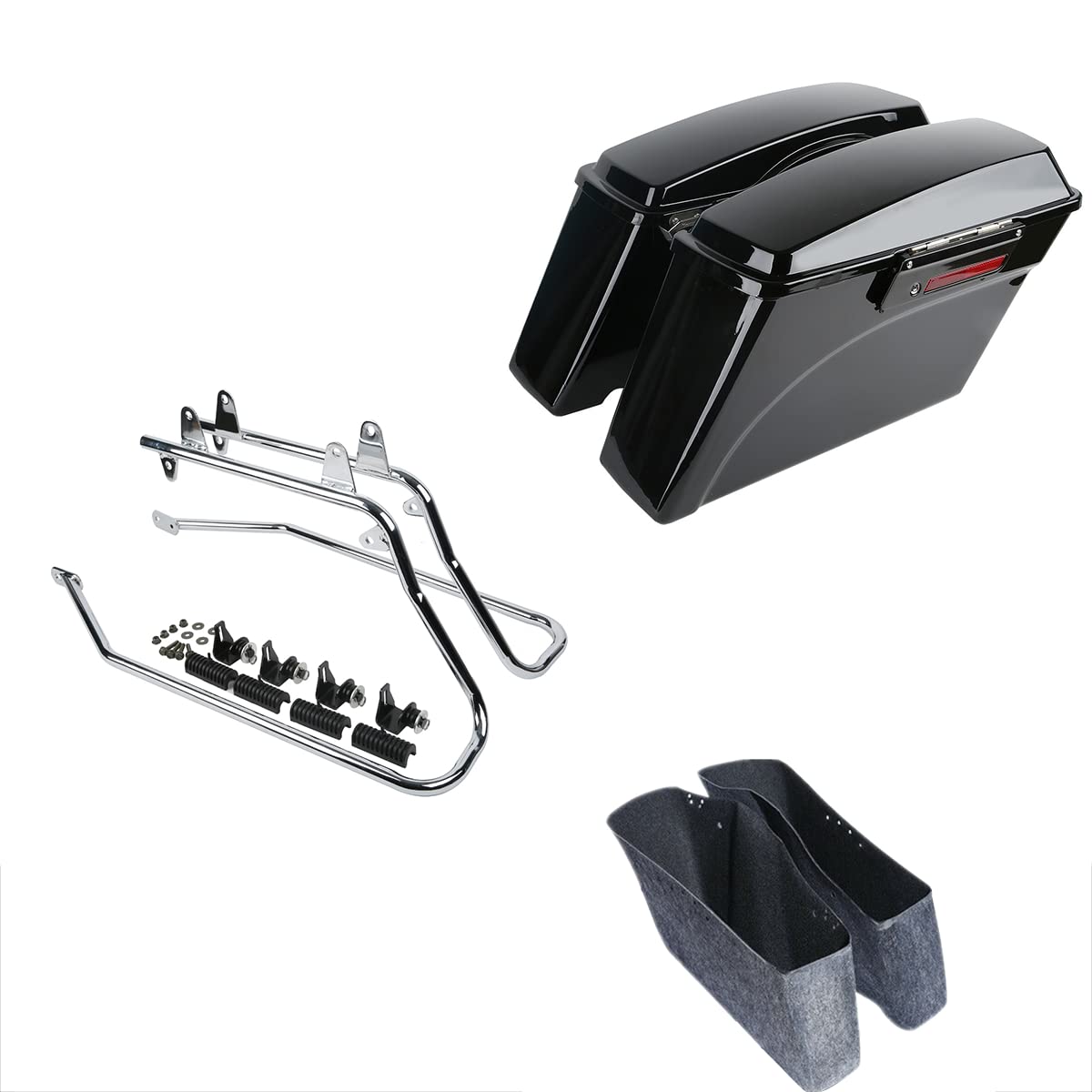 SLMOTO Hard Saddlebags Conversion Bracket Mounts for Harley Davidson Softail 1986-2017 - Compatible with Heritage Softail Classic FLSTC, Fatboy Lo FLSTFB, FLSTF - Perfect for Motorcycle Touring & Long-Distance Riding