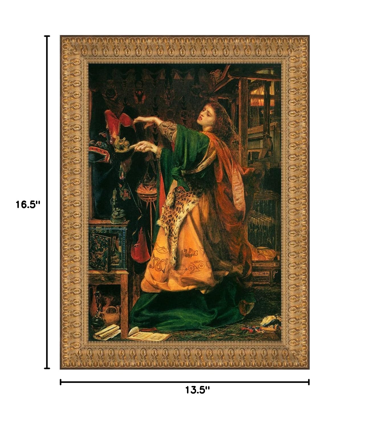 Design Toscano Morgan le Fay 1864 Canvas Replica Painting - Small Wall Art for Home Decor, Office, or Medieval-Themed Rooms