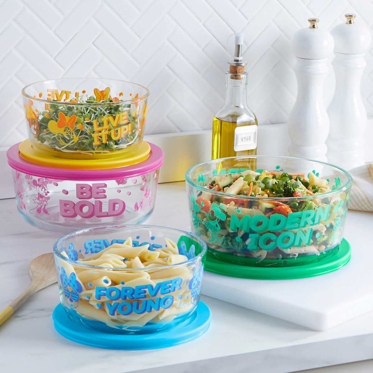 Pyrex Glass 8-Piece Food Storage Container Set with Lids - BPA Free, Microwave & Freezer Safe - Perfect for Meal Prep, Leftovers & Pantry Organization