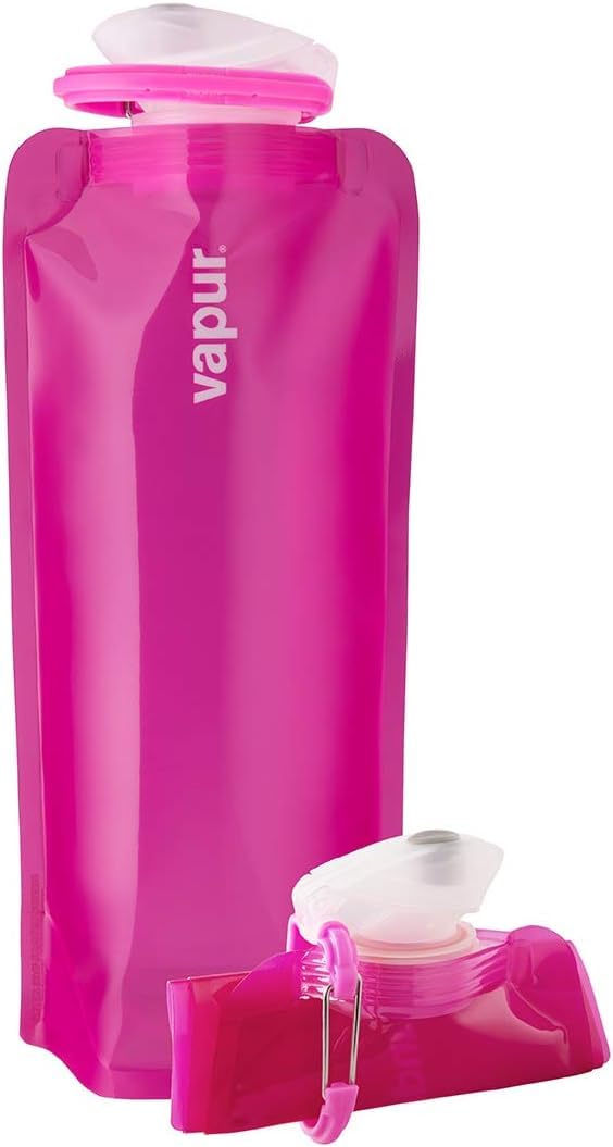 Vapur Solid Flexible Water Bottle - BPA Free, Collapsible, Lightweight with Carabiner Clip - Perfect for Hiking, Camping, Travel & Outdoor Adventures