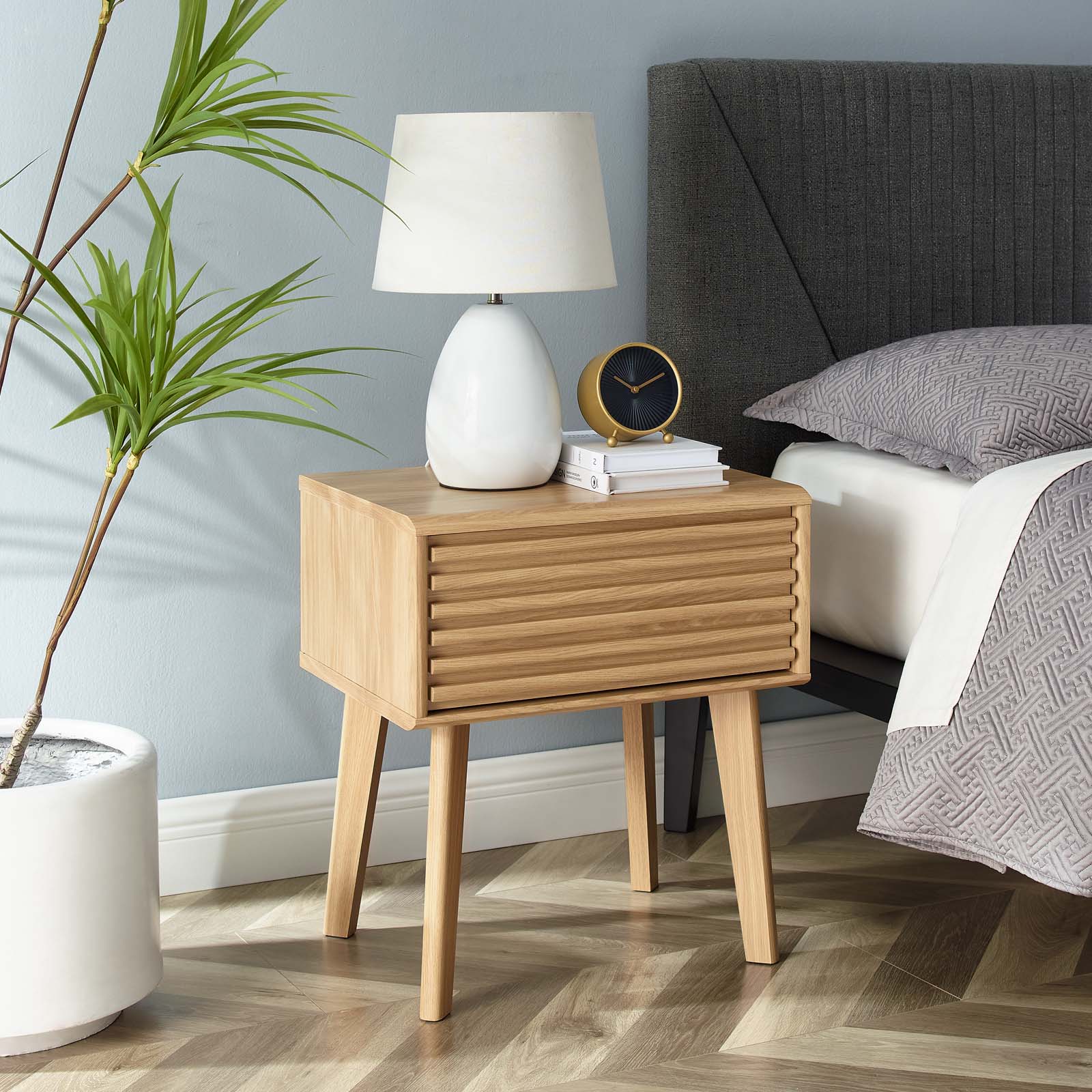 Modern Wooden End Table with Storage Shelf - Stylish Nightstand for Living Room, Bedroom & Office - Perfect for Small Spaces & Home Decor