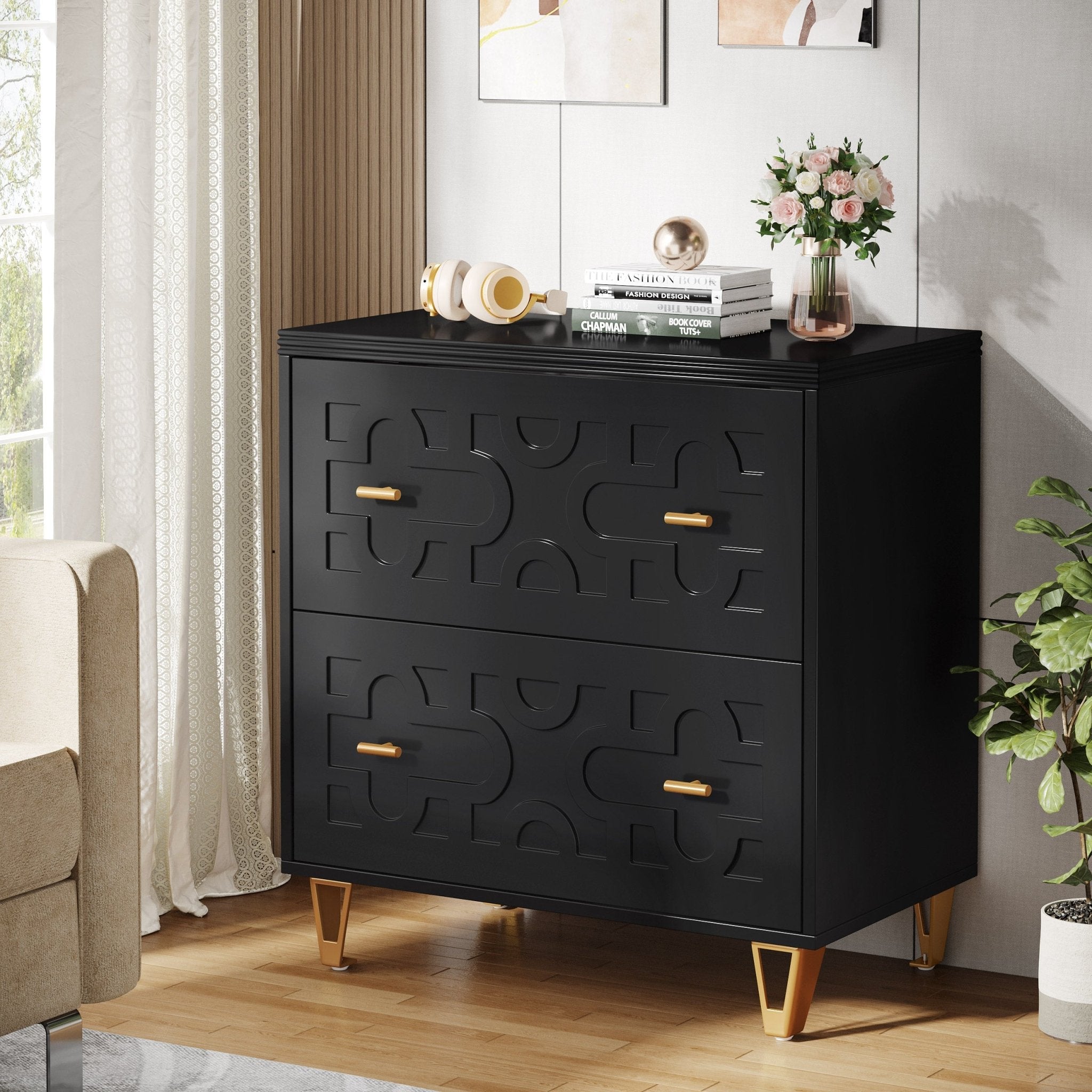 2 Drawer File Cabinet - Modern Office Storage Solution with Printer Stand, Perfect for Home & Office Organization