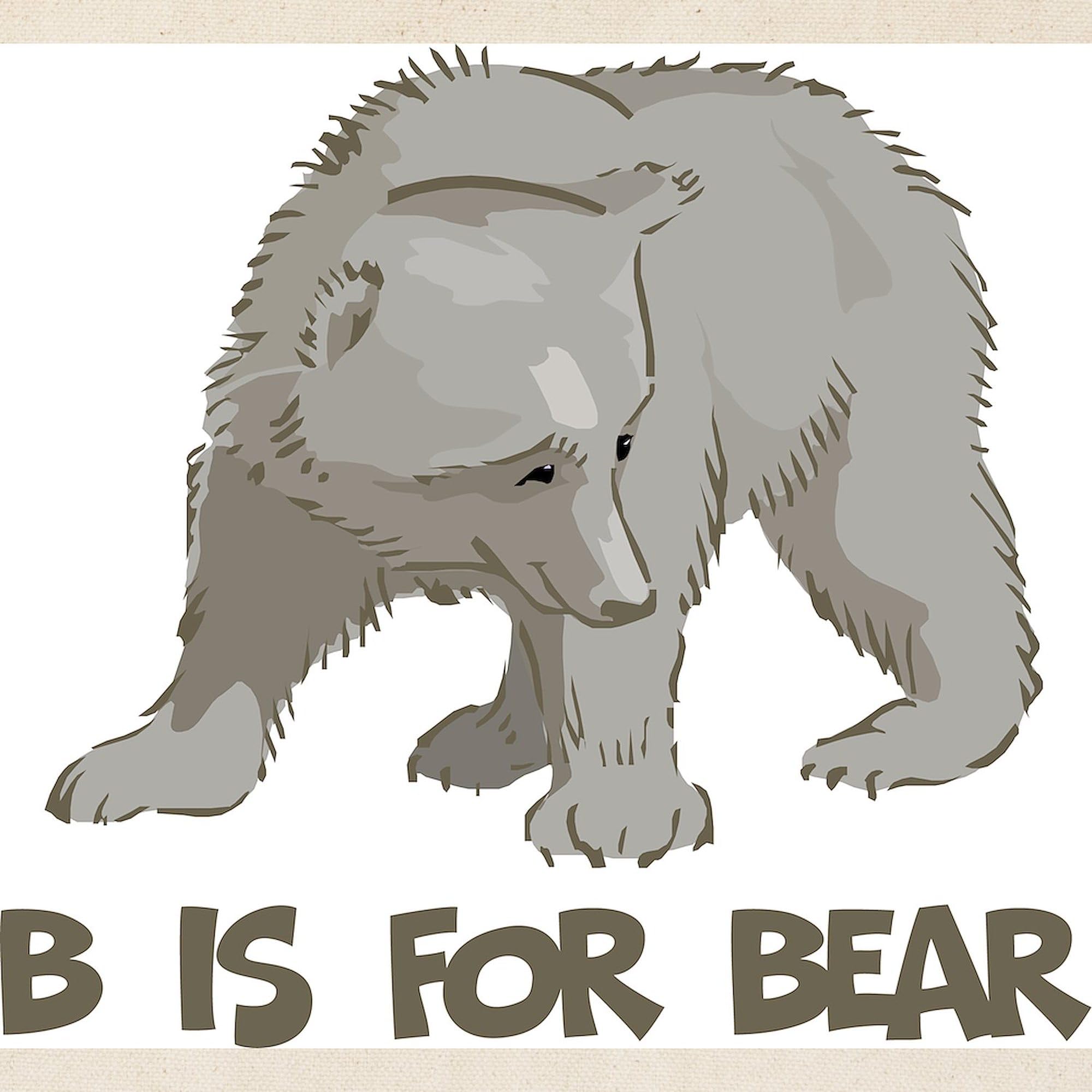 B Is For Bear Canvas Tote Bag - Eco-Friendly Reusable Shopping Bag for Groceries, Beach & Daily Use | Natural Cotton Tote by CafePress